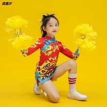 Chinese style cheerleading performance costumes childrens Adult School Sports Games mens and womens football baby performance costumes