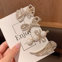 2021 New Pearl hairclip female summer Net red hair accessories female bangs side hair card Korean clip butterfly headdress