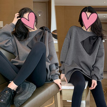 Plus velvet thick pregnant womens sweater women autumn and winter 2021 New loose size fat MM winter coat coat spring and autumn