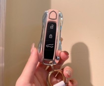 Two-tone silver white pink new Porsche key shell buckle Cayenne Palamera 911Macan718 set replacement shell