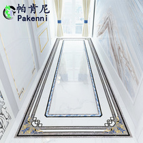 New Chinese corridor aisle mosaic floor tiles 400x800 waveguide line gray living room entrance floor tiles