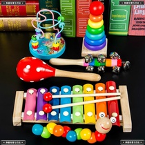 Hand knock piano year-old small boys and girls toy Xylophone puzzle wooden octave 1-2-3 baby music for infants and young children