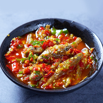 Hunan Special Produce Farmhouse Homemade Spiced spicy Chai Fire Fish Lower Rice Vegetable Color Pepper fish Little fish Cookie Cooked Food Snacks Woolen Fish