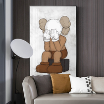 kaws niche art hanging painting vertical soft landing sofa background wall porch corridor aisle living room decoration painting