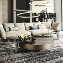 Italian Style Light Extravagant Round Tea Table Tempered Glass Stainless Steel Modern Minimalist Home Living Room Creative Designer Tea Table