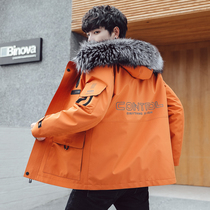 2021 new winter mens parker coat Tide brand short Rex rabbit hair inner urchin Haining Leather hair one fur fur