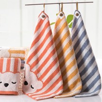 3-Piece square towel with lanyard small towel can be hung kindergarten soft hand towel 30 * 30cm