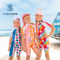 Voda Beba 2021 new childrens swimsuit one-piece girl girl swimsuit middle child Korean cute