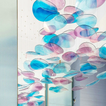 Sales department Kindergarten corridor hanging Hotel lobby color disc Shopping mall Art clouds Acrylic air hanging