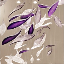 Customized exhibition hall air hanging decoration lobby glass decoration purple New Leaf Hotel shopping mall engineering decoration jewelry shop hanging decoration