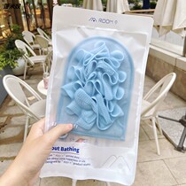 Double-sided toilet towel gloves strong mud home rub back children ladies dont hurt Bath flower bath towel rub Gray