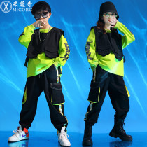 Childrens clothing hip-hop suit boys handsome street dance autumn clothes big children trend foreign boy bombing Street overalls tide clothes