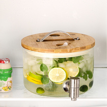 Refrigerator cold kettle with faucet glass high temperature resistant cold kettle household large-capacity sour plum soup drink fruit tea bucket