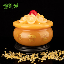 Cornucopia ornaments rice yellow jade ingot Jade home living room decoration shop opening housewarming craft gifts