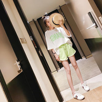 2022 Summer New Sports Casual Suit Women Short Sleeves T-shirt Shorts Loose Foreign Air Weight Reduction of two sets