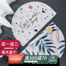 Diatom mud absorbent mat toilet bathroom door diatomaceous earth foot mat mat anti-slip mat artifact quick-drying board