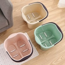 Foot bucket household calf plastic foot wash basin dormitory health massage thick foot bath bucket knee big deep bucket