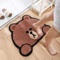 LINE FRIENDS BROWN bear bathroom plush absorbent mat Non-slip floor mat Quick-drying toilet toilet floor mat blanket