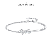 Zhou Dasheng bow half bracelet bracelet Female Original design niche ins sterling silver jewelry to send girlfriends birthday gifts