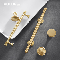 Rebbe Pure Bronze Golden Retro Wardrobe Handle Brass Solid BEAUTIFUL BRIEF EU DRAWER CUPBOARD DOOR HANDLE FULL COPPER