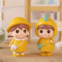 Creative cartoon cute couple doll resin cake baking decoration ornaments car carrying Interior decoration crafts