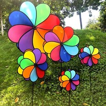 Eight-color windmill diy handmade material outdoor assembly big windmill festival decoration factory direct wholesale