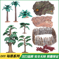  Farm simulation plants trees floor fences animal models with scenes micro-landscapes DIY childrens toys