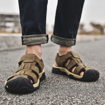 jeep mens leather sandals Baotou sports sandals non-slip soft bottom casual sandals premium sandals tide summer