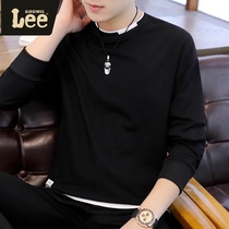  GOOMIL LEE long-sleeved t-shirt mens spring and autumn Korean version of the trend loose fake two-piece round neck sweater casual bottoming shirt