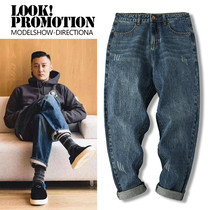 GOOMIL LEE2022 Summer thin Chains with Yu Wenle jeans Mens straight cylinder loose 90% casual pants