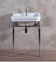 Vera bathroom toilet basin European retro wash basin ceramic washbasin pure copper solid bracket basin Silver