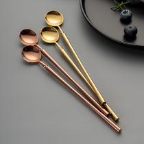 Spoon Female cute little spoon Exquisite long handle multi-functional watermelon scoop Soup Mixing round spoon spoon Coffee spoon