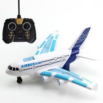 Childrens lighting sound remote control aircraft charging A380 airliner running on the ground space model electric remote control toy