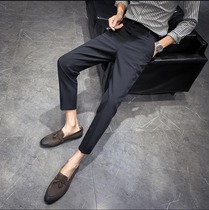 Ins Fall Winter Pendant Pants Men Korean Fashion Loose Straight Casual Pants Slim Fit Feet Plus Velvet Pants
