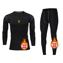Sports coat tights mens high-strength fitness quick-drying basketball warm long sleeves sports students training clothes plus velvet winter