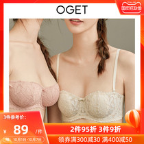 OGET strapless underwear womens small breasts gather chest wrap chest non-slip upper support thin summer back bra bra bra