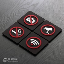 Hotel Hotel sliding door sign no photo sign acrylic smoking sign wifi sign