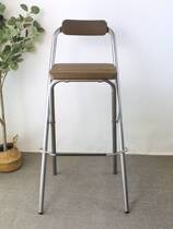 Household folding bar chair backrest bar chair living room high chair anticorrosive wood bar chair modern simple bar stool