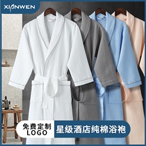 Five Star hotel cotton bathrobe for men and women Four Seasons waffle couple pajamas thin beauty salon special water absorption quick drying
