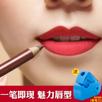 Qinnan Lip Liner Pen Waterproof durable flagship store lip pen lip liner female hook line lipstick one Brown