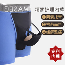 The scrotum holder with underwear mens spermatic cord antibacterial levitator anti-venous tight varicose bag gun split boxer pants