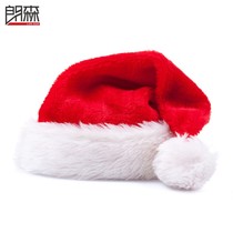 Long hairy Christmas hat single-layer flannel Christmas hat Red adult Christmas hat