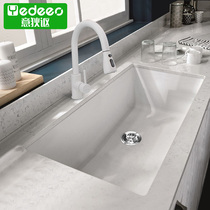 Italy Di white quartz stone sink basin kitchen sink granite large single tank sink set