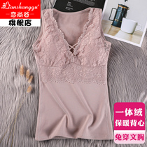 Warm vest plus suede female inner wear integrated suede big code thickened with chest cushion close-fitting anti-cold waistcoat winter cotton underwear
