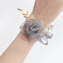 Brides bridesmaids sisters wrists wedding gifts Korean-style beautiful stars hand-flowers performance gray light champagne