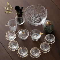 Glass tea set set home light luxury high-end kung fu tea set high-end office guest bubble plate teapot tea cup