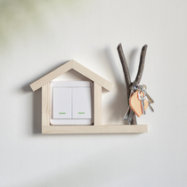 Water Seedling Switch Protective Sheath Nordic Wind Solid Wood Wall Patch 3d Solid Creativity Cute Free Stick Home Decoration Switch Sticker