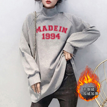 Semi-high lead gestation woman with undershirt woman autumn winter plus suede thickened with warm foreign air inside a pregnant womans clothing
