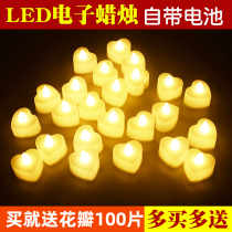 LED Electronic Candlelight Romantic Proposal Creative Architecture for Birthday Heart Scene Prop Decoration Valentines Day