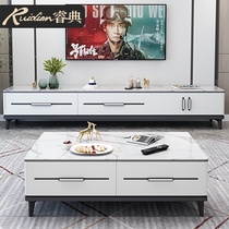 Ruidian furniture Nordic modern simple rock board TV cabinet living room Net red light luxury cabinet coffee table TV cabinet combination